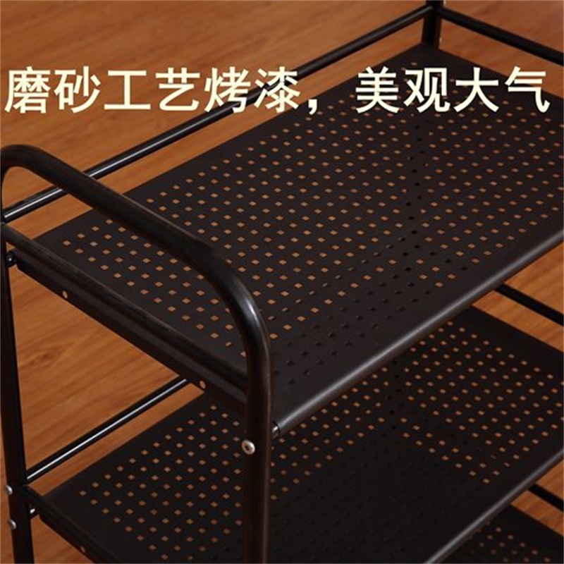 迅迈 火锅店菜架三层铁艺串串香烧烤架子厨房餐厅置物架推车蔬菜架商用
