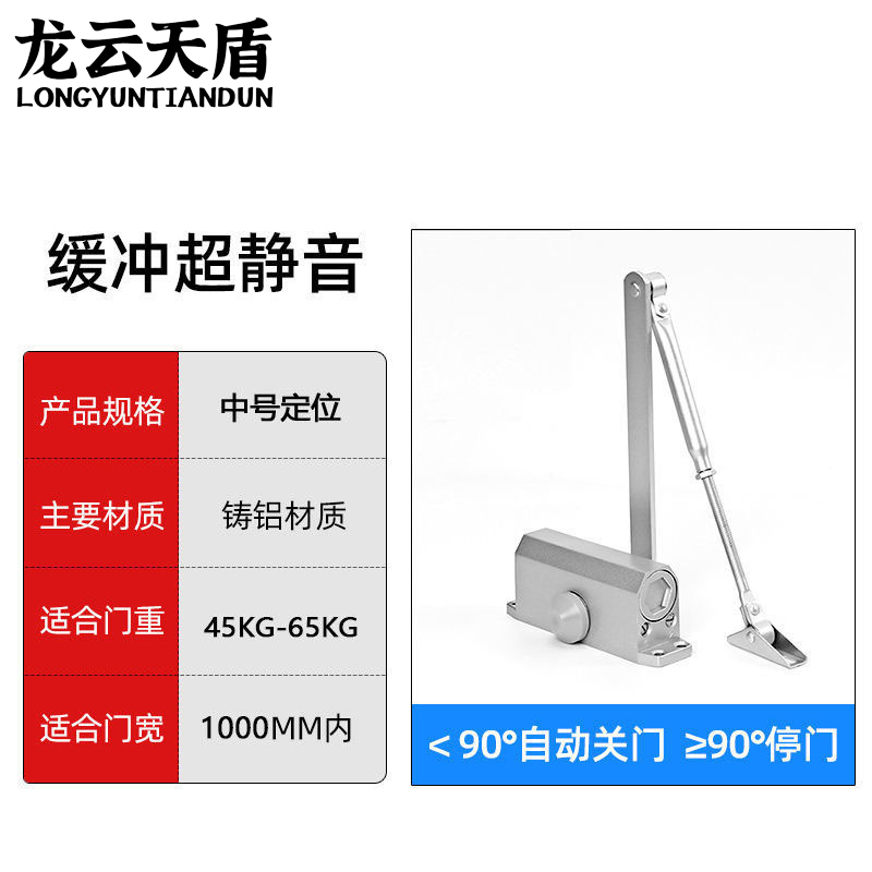 龙云天盾防火门闭门器消防门自动液压关门器推拉门单元大门缓冲静音闭门器 中号定位闭门器