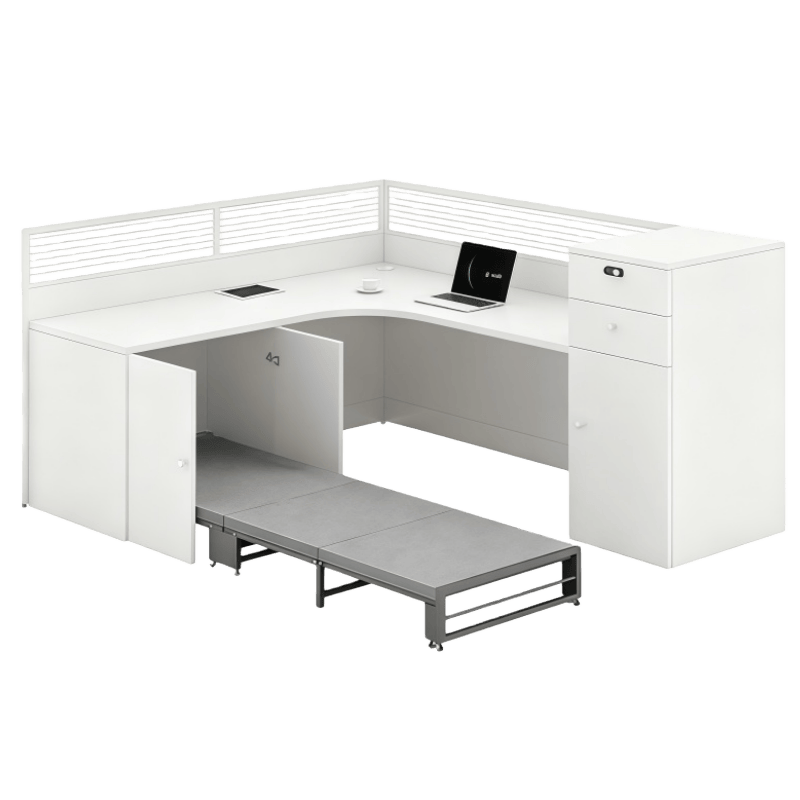 乐琪艺 屏风工位+床 180cm 套高清大图