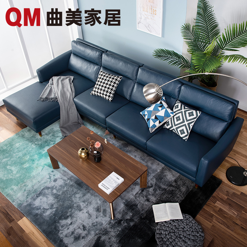 曲美家具布艺沙发轻奢科技布沙发实木沙发大小户型l型转角沙发现代