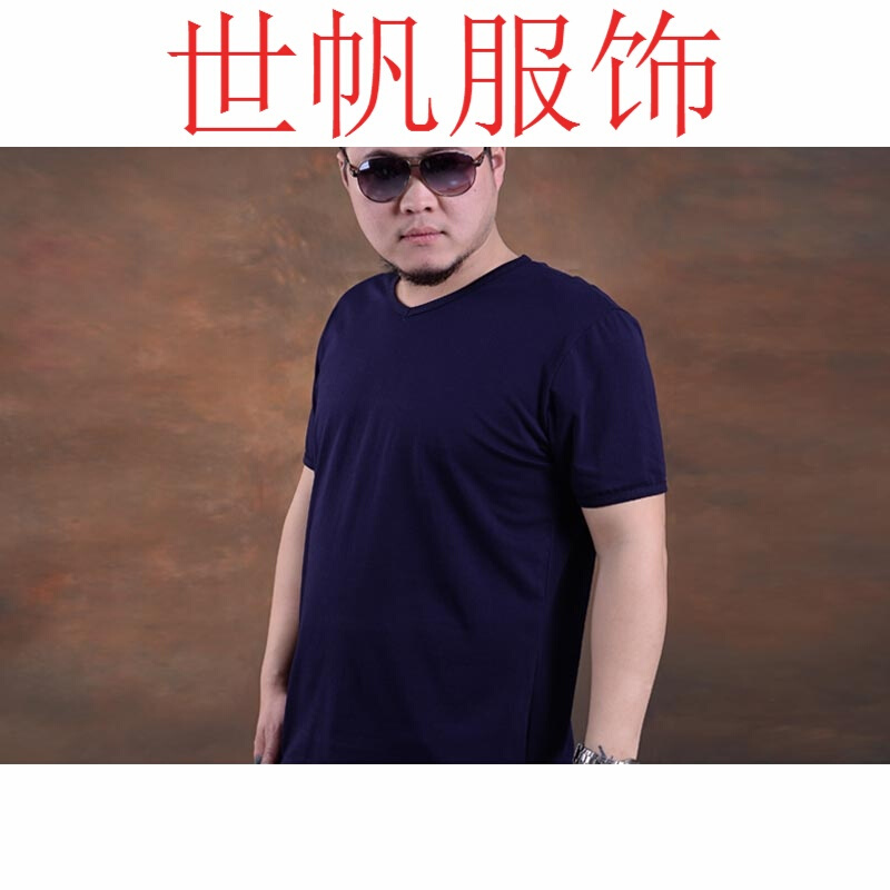 加加男T恤短袖号宽松胖人胖佬体恤男士袖上衣