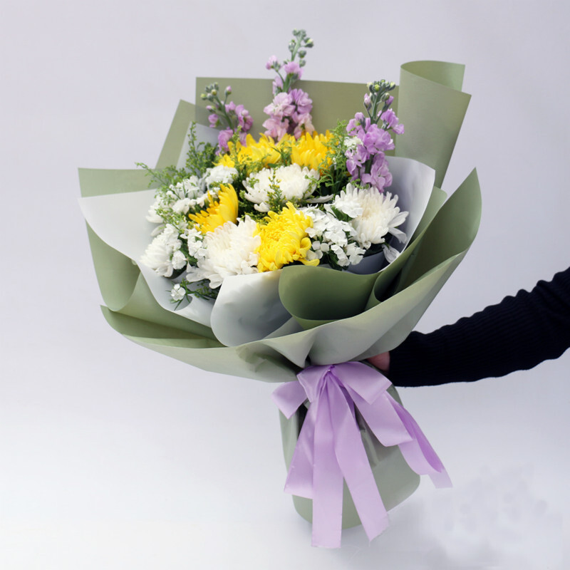 鼎卉鲜花速递清明节扫墓殡葬鲜花9朵黄菊花鲜花花束丧事吊唁祭奠追悼