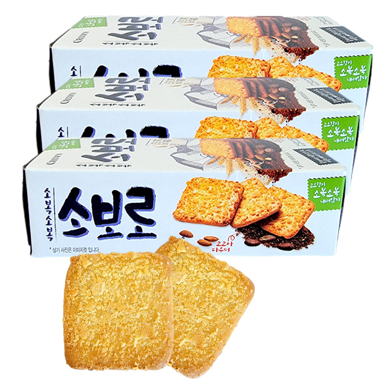 韩国CROWN克丽安笑福酥脆饼干盒装60g(2小包)休闲零食下午茶点心