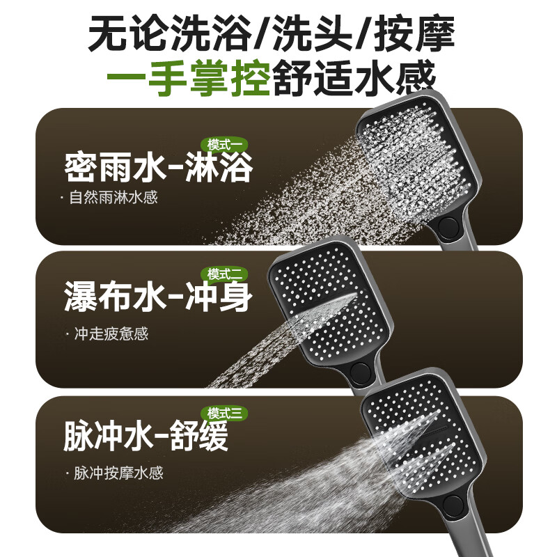 惠达(HUIDA)-DW6 淋浴花洒套装全套59A精铜钢琴按键置物台手持喷枪家用洗澡花洒 淋浴花洒套高清大图