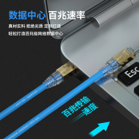 千天(QANTOP)CAT5E工程家用宽带监控电脑跳线无氧铜芯双绞五类百兆高速成品网线数据机箱布线系统非屏蔽可定制蓝色