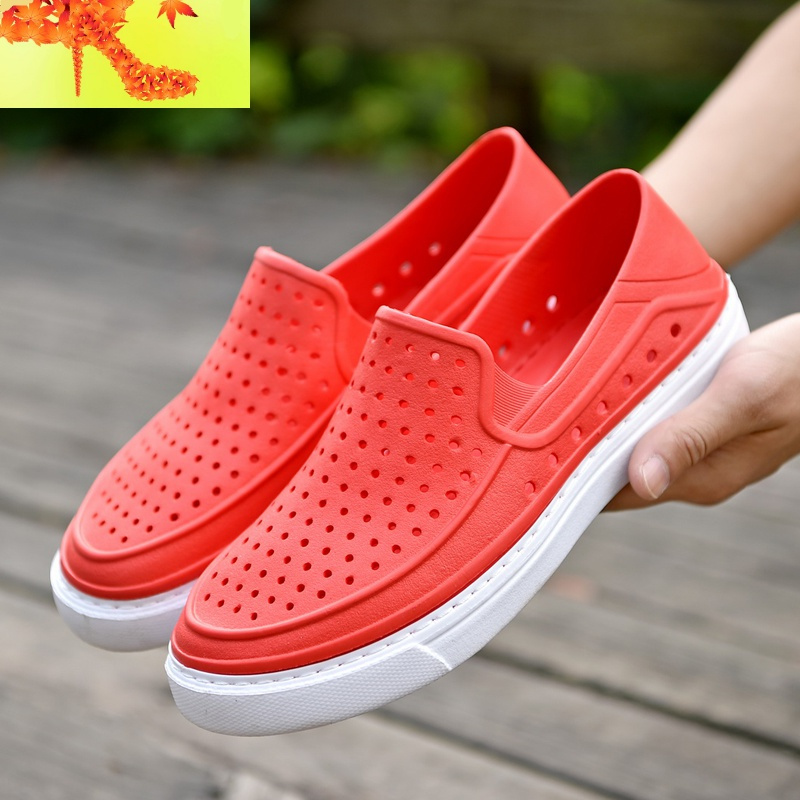 夏季包脚趾塑料洞洞鞋男士成人网眼凉鞋全包透气窟窿鞋镂空沙滩鞋简畅