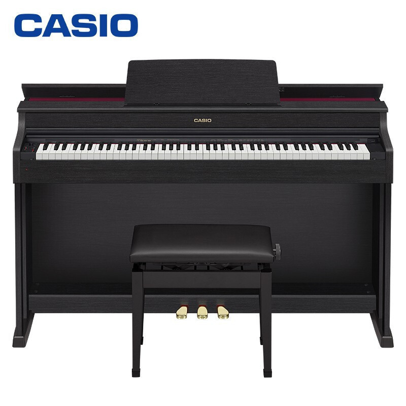 卡西欧 (CASIO)电钢琴AP470专业88键重锤立式表演数码钢琴 三角钢琴音色 APP教学