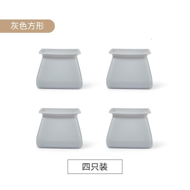 椅子脚套硅胶桌椅脚桌脚保护套家具腿耐磨防滑凳子桌椅脚垫 灰色方形4只装[适用范围:2.5-4cm]高清大图