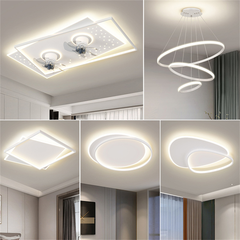 2024新款顾家照明LED客厅灯带风扇led吸顶灯餐厅灯创意房间卧室灯具套餐
