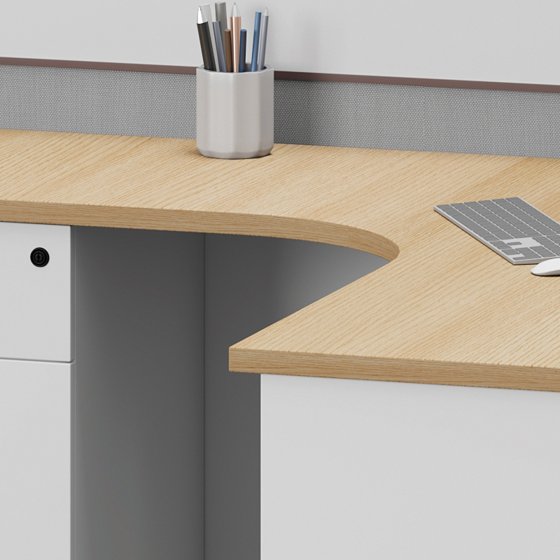 臻远ZYGW-015屏风工作卡位职员桌办公桌 F型三人位高清大图