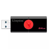 金士顿（Kingston）64GB U盘 DT106 推拉高速优盘USB3.1 黑红色