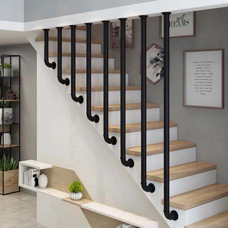 简约现代楼梯扶手室内隔断防护栏杆北欧铁艺家用阁楼围栏 七字型/一米