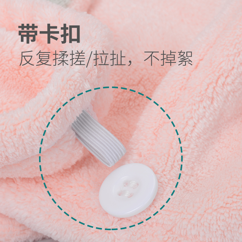 干发帽女吸水速干加厚长发韩国可爱儿童小孩毛巾包头亲子浴帽|[亲子装加厚2条装]竹青色大人+儿童各1条