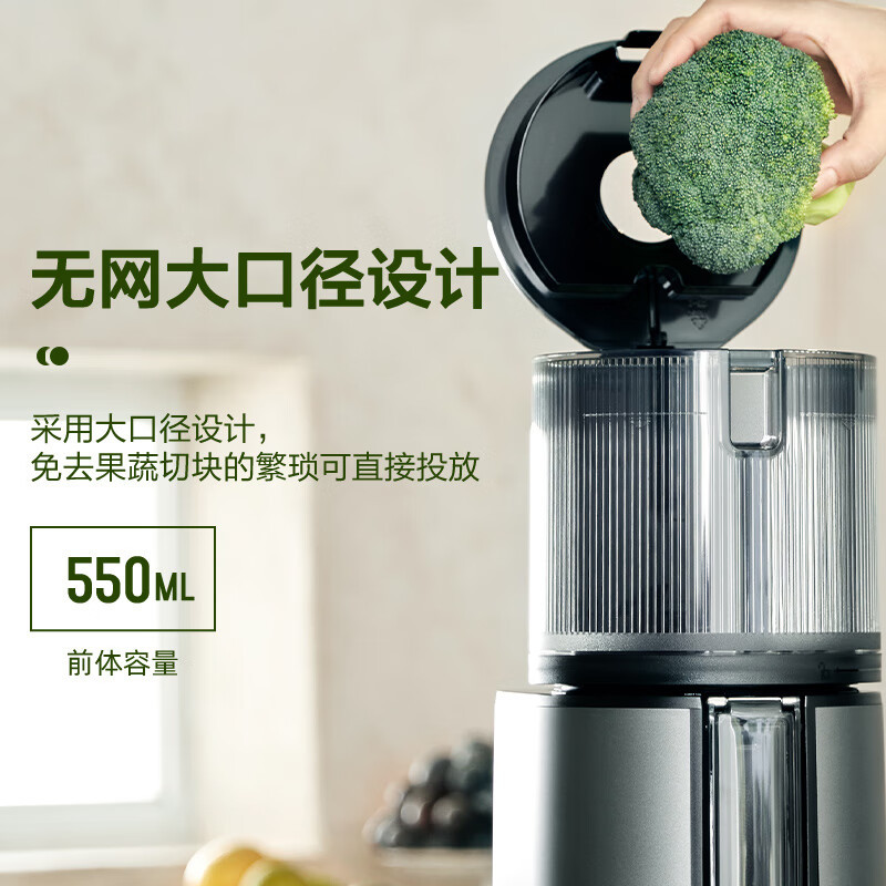 惠人 (HUROM)原汁机 易清洗多功能大口径无网家用低速榨汁机 果汁机辅食机渣汁分离H400-BIC05(FR)