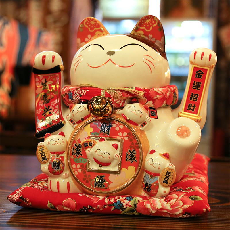 猫摆件自动招手店铺大号日式装饰品电动摇手开业礼品 三维工匠 财源滚滚[12寸充电摇手款]猫高清大图
