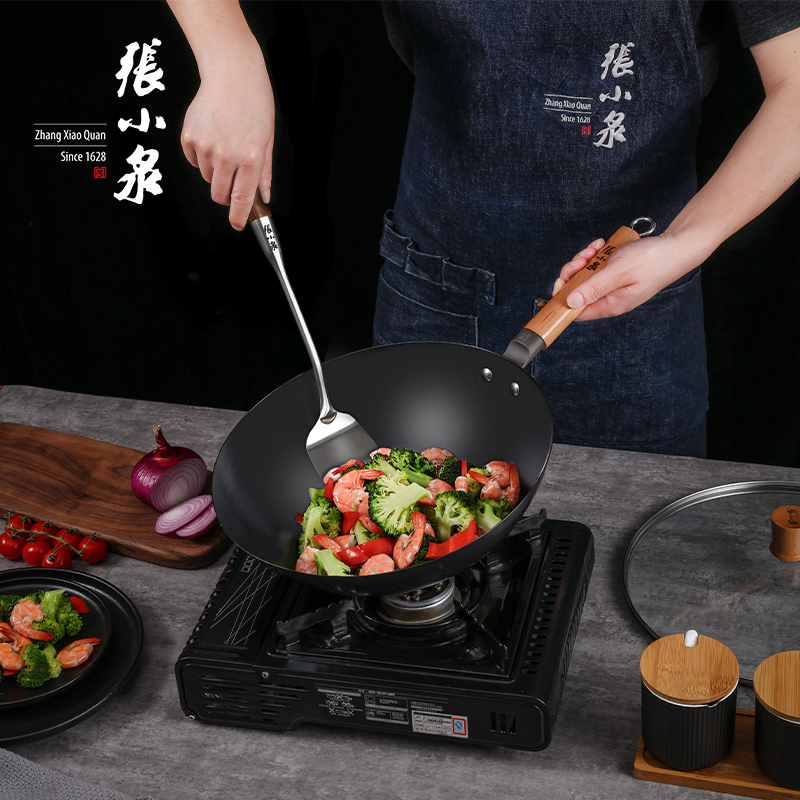 张小泉 精铁旋压炒锅30cm(带盖) C30660200高清大图