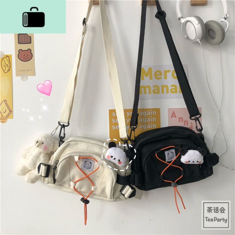 韩国ins复古可爱少女帆布包女斜挎包ulzzang日系原宿风学生小包包NEWLAKE高清大图