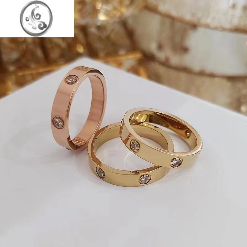 jimi钛钢不掉色love戒指女轻奢时尚高级感情侣冷淡风对戒指环礼物