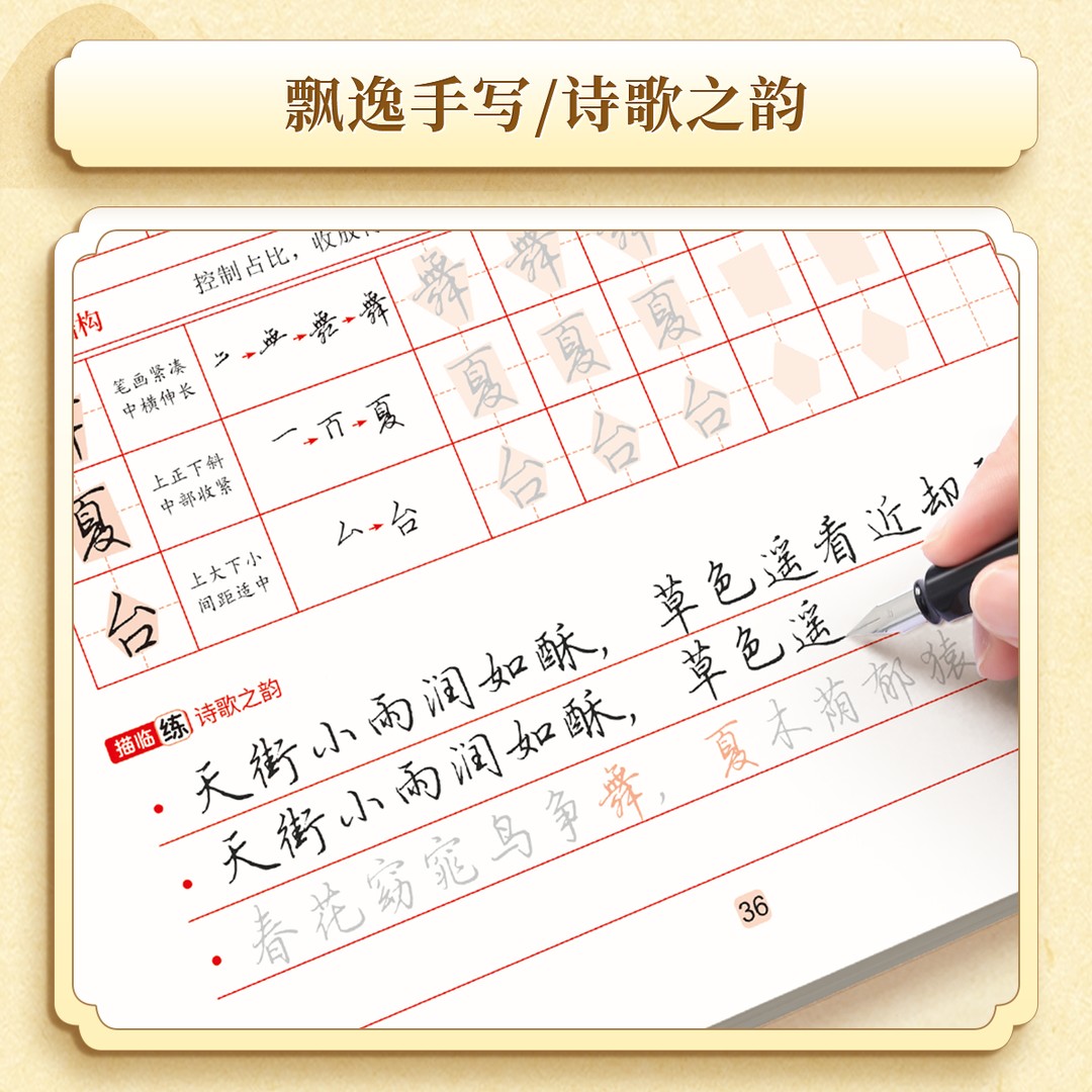 [行书速成秘籍-2本]三步法+通用7000字+褪色笔(1+6+1) [正版]行书速成三步法零基础成人学生初学者适用高频常高清大图