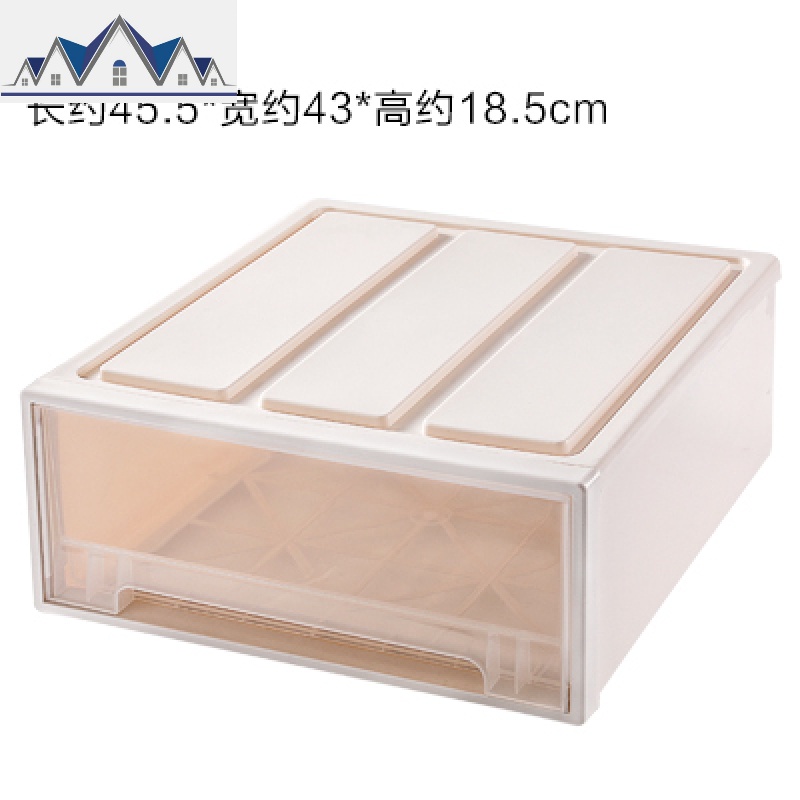 抽屉式收纳箱塑料透明加厚储物箱子衣柜内衣收纳盒多层整理箱鞋柜 三维工匠收纳柜 38L1675g单个装