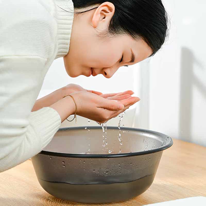 空間専門家(SPACEXPERT) 加厚洗脸盆收纳盆小号透黑 (直径33)高清大图