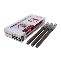 得力(deli)V60黑色中性笔 12支/盒0.5mm 商务办公签字笔 碳素笔水笔黑笔 学生写字笔