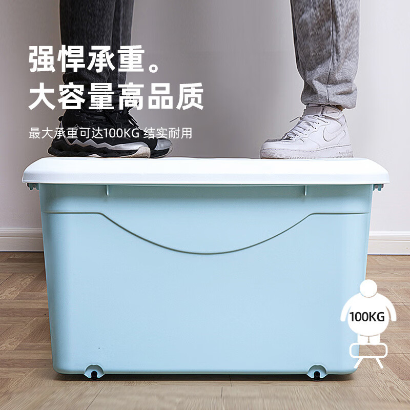 禧天龙(Citylong) X-6137收纳箱2个装(樱草蓝)60L特大号储物玩具收纳箱衣服整理箱车载后备箱高清大图