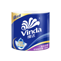 维达(Vinda) 卷纸 蓝色经典4层130克*10卷卫生卷筒纸 纸巾4层加厚易降解