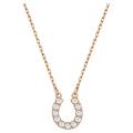 Swarovski幸运马蹄莲花项链小巧精致女士白金色水晶吊坠礼物 白色，玫瑰金镀层