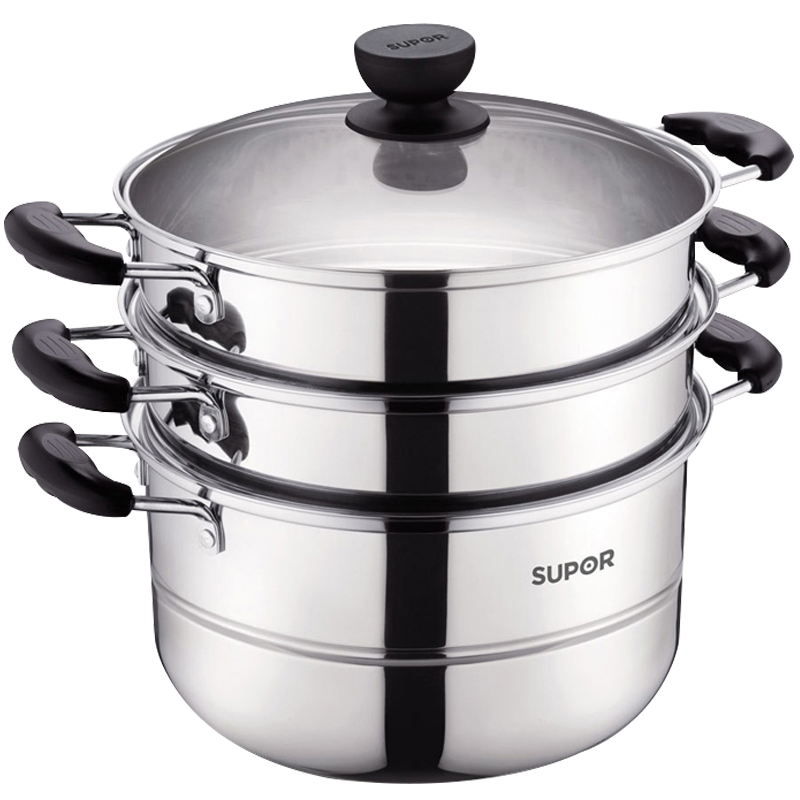 苏泊尔蒸锅304不锈钢锅蒸馒头的蒸锅燃气电磁炉通用蒸锅参数
