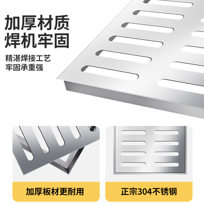 不锈钢井盖雨水篦子201不锈钢600x600x30x3mm加强筋高清大图