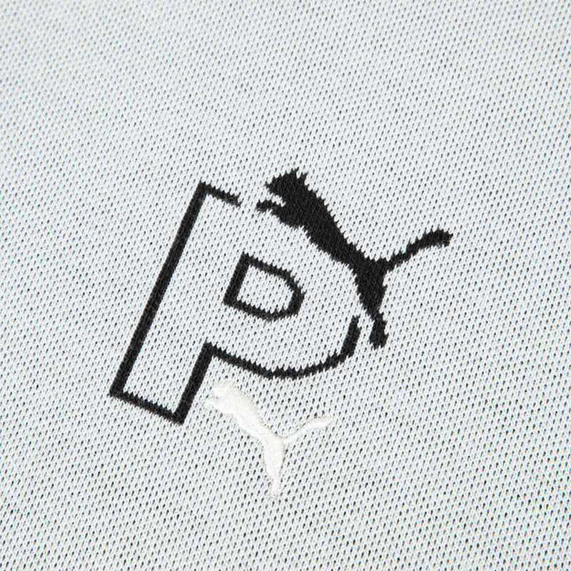 PUMA 字母满印休闲短袖Polo衫 男女同款 铂金灰 539664-80