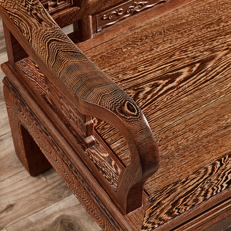 红木家具鸡翅木新中式沙发实木中式家用客厅小户型五件套沙发组合