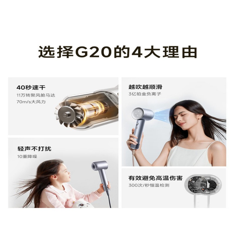 追觅智能负离子电吹风D12 Max高效恒温静音护发科技家用美容美发神器高清大图