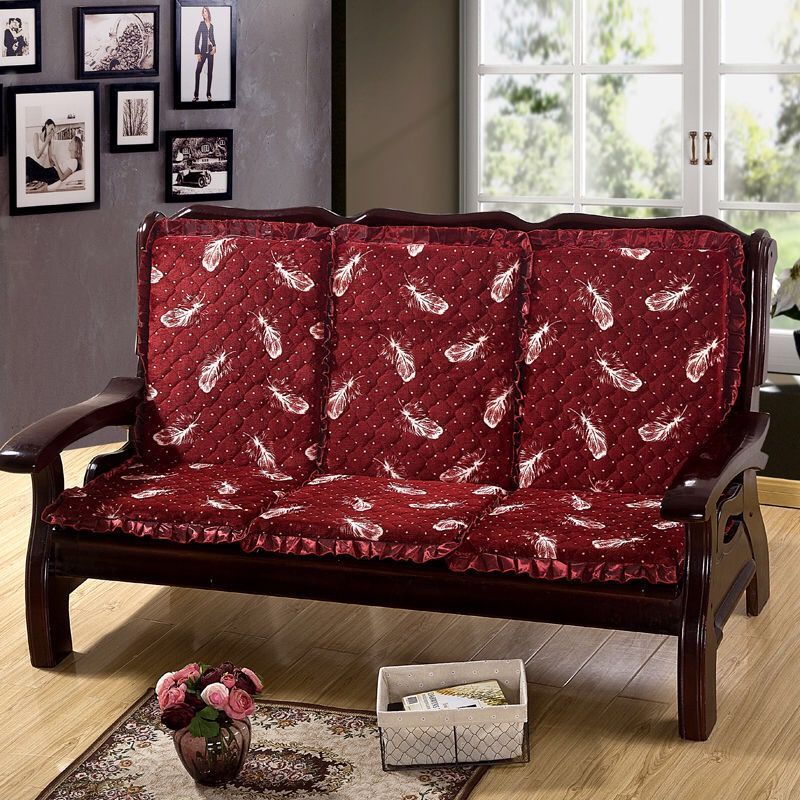 实木三人沙发垫子防滑加厚海绵红木沙发坐垫带靠背连体老式木椅垫