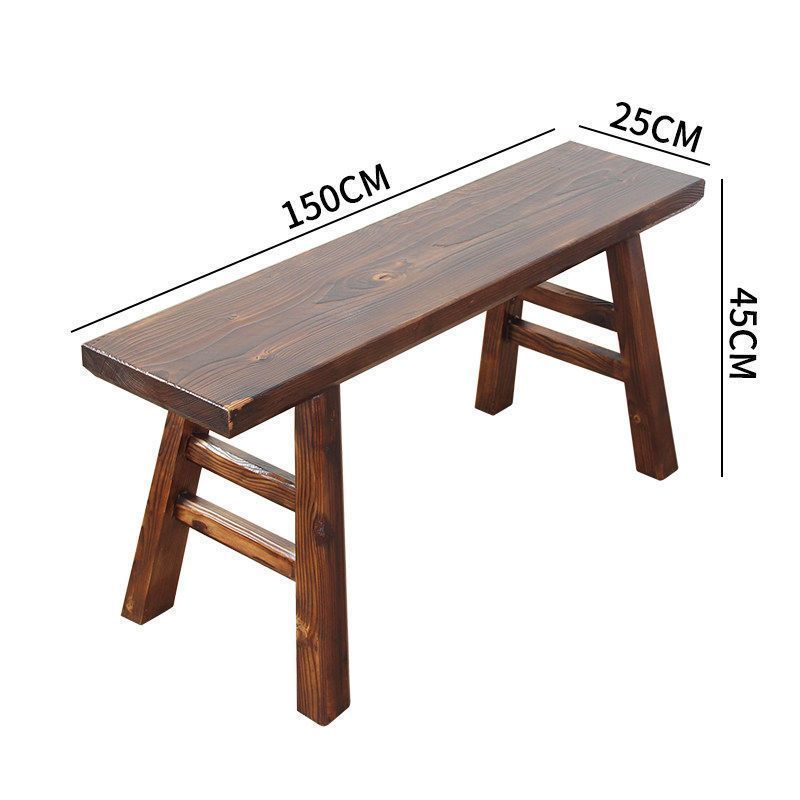 汐岩简约现代防腐木长方形长凳木板凳家用实木质长条凳子餐厅餐桌吃饭 碳化色长150*宽25*高45