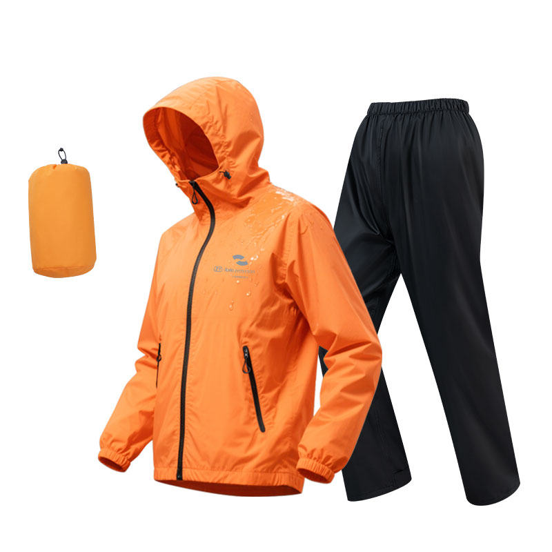 正雨摩托车骑行服雨衣套装男款全身防暴雨外穿成人分体式外卖骑手9063 璀璨橘-套装【赠轻量化收纳袋】 L