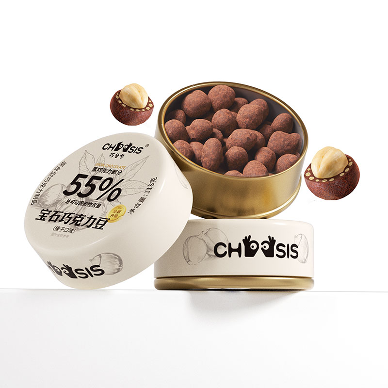 巧兮兮 宝石巧克力豆(榛子口味)118g*2罐装 休闲零食高清大图