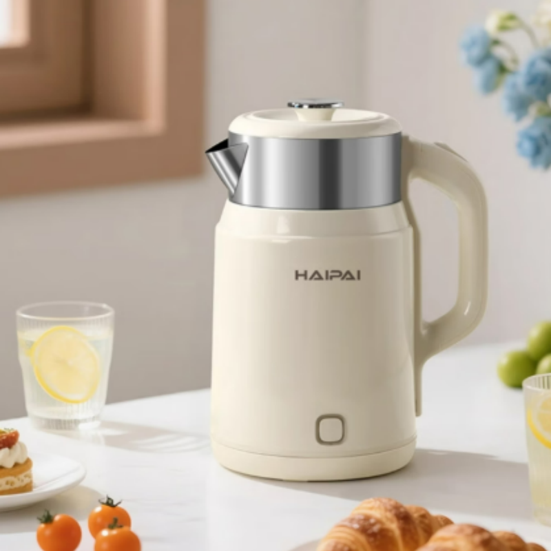 海牌 HAIPAI HP-SH170L 电热水壶 1.7L 大容量家用双层防烫 304 不锈钢烧水壶 1500WW高清大图