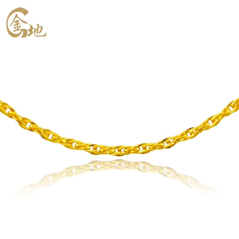金地珠宝黄金项链 女款 足金芮雅方丝链 足金999锁骨项链 女士金项链