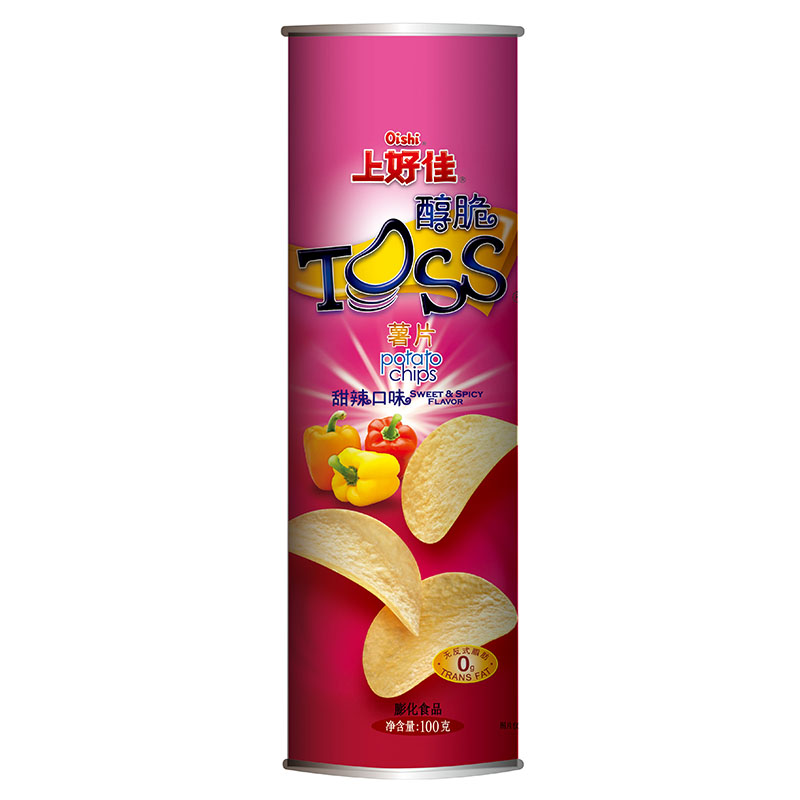 上好佳罐装薯片甜辣口味100g
