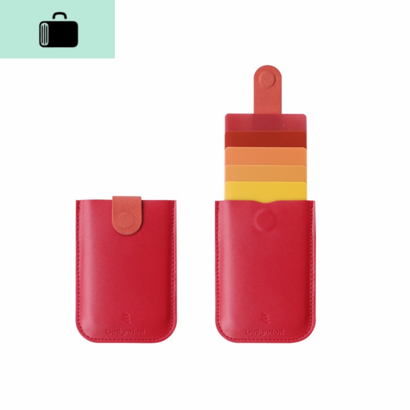 DAX层叠式抽拉卡包男女商务简约超薄钱包渐变银行卡套名片盒NEW LAKE 优雅红【第3代】PU皮质