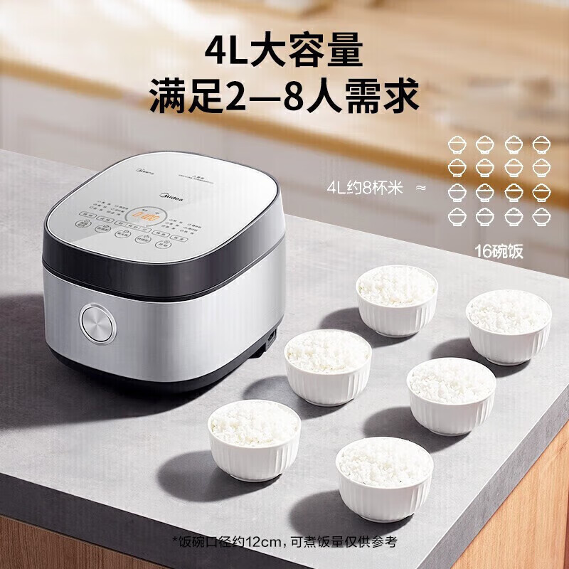 美的(Midea)电饭煲家用4升多功能智能预约电饭锅煮饭煮粥锅全智能电饭煲MB-FB40Q1-513J高清大图