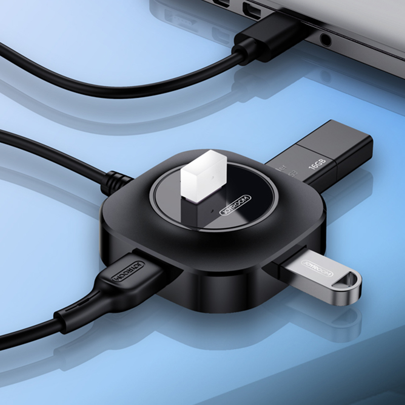 机乐堂 joyroom一拖四USB3.0分线器 黑色 1米线 扩展器多口type-c笔记本台式电脑多设备使用