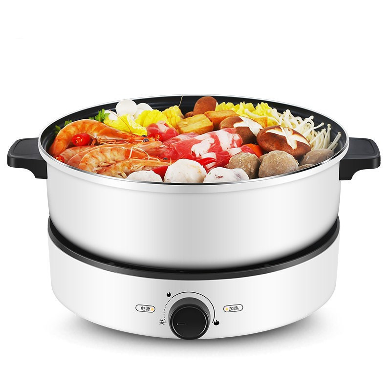 美的(Midea)多用途电火锅MC-DY26Easy501 家用多功能大容量 煎烤电热锅 分离式不沾电炒锅 白色 4升