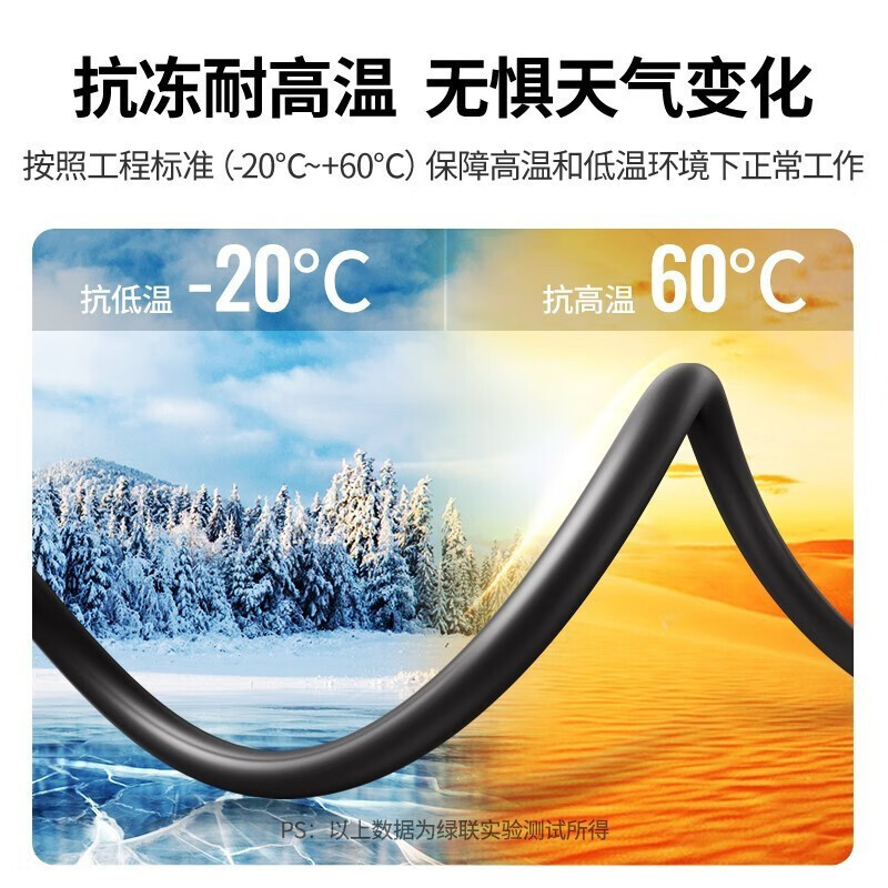 绿联 超六类网线 屏蔽千兆万兆 8芯双绞 工程级纯铜线芯 黑色-六类千兆非屏蔽(305米)