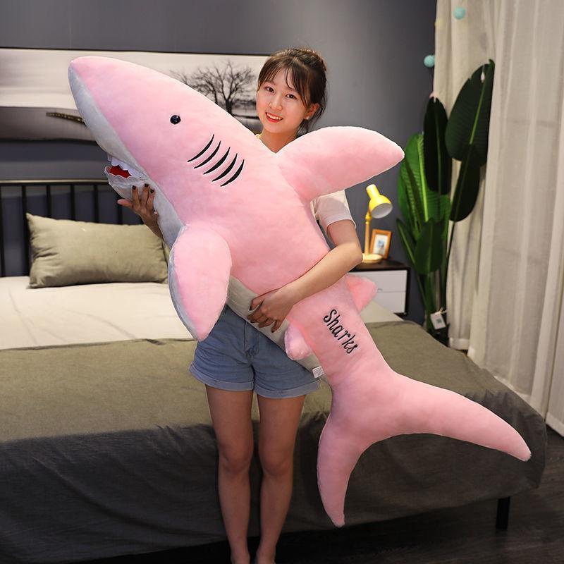 鲨鱼毛绒玩具可爱大号娃娃公仔床上抱着睡觉长条枕抱枕男生款玩偶