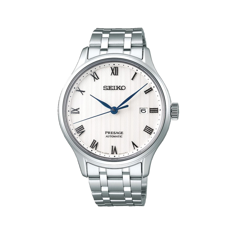 精工(SEIKO)SARY097机械表男士不锈钢材质 双曲面蓝宝石镜面 日常生活防水 秒针停止功能日韩品牌男士手表