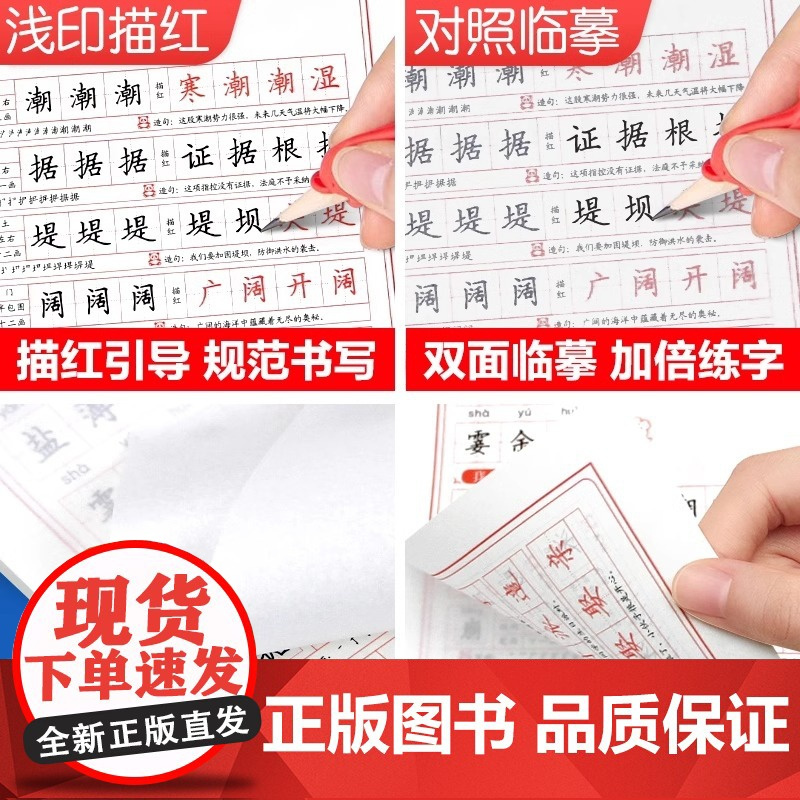 小学语文同步字帖写字课课练蒙纸字帖 三年级下册人教版RJ语文课本同步练字帖中小学生规范字体每日一课一练字帖