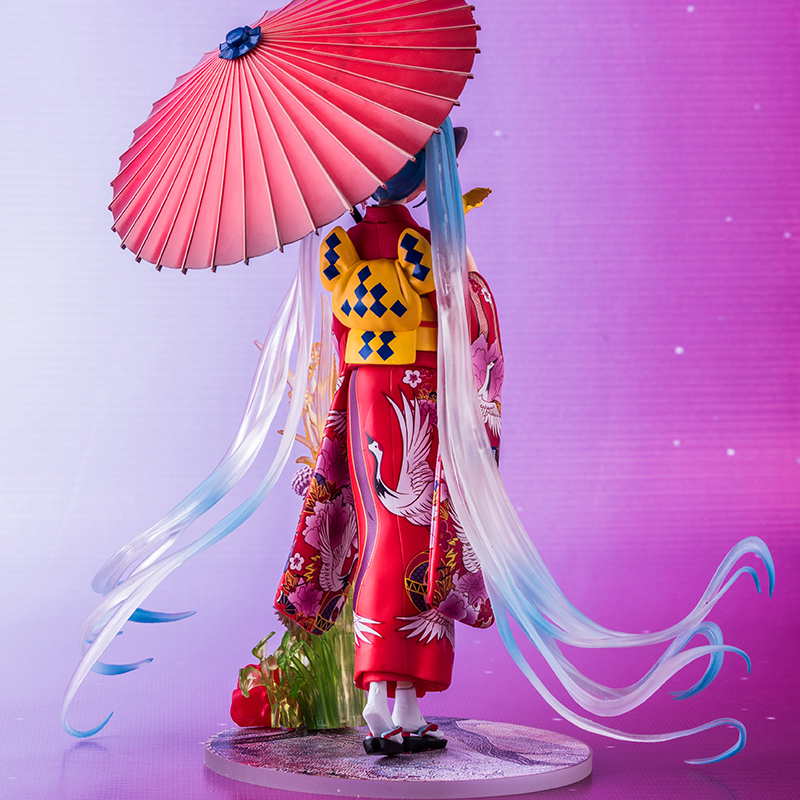 初音未来手办 和服中秋深海花色衣撑伞巡音动漫手办二次元模型公仔